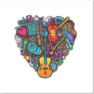Music is my heart Posters and Art